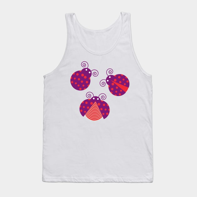 Three purple ladybugs Tank Top by marufemia